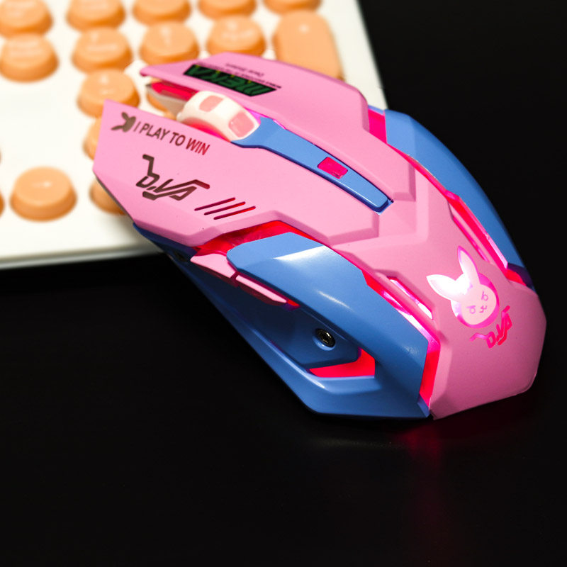 Powder Pink Adorable Watch DVA Game Slip Rat Can Wireless Mute Charging FC Secondary Vanguard Applies to boys and girls