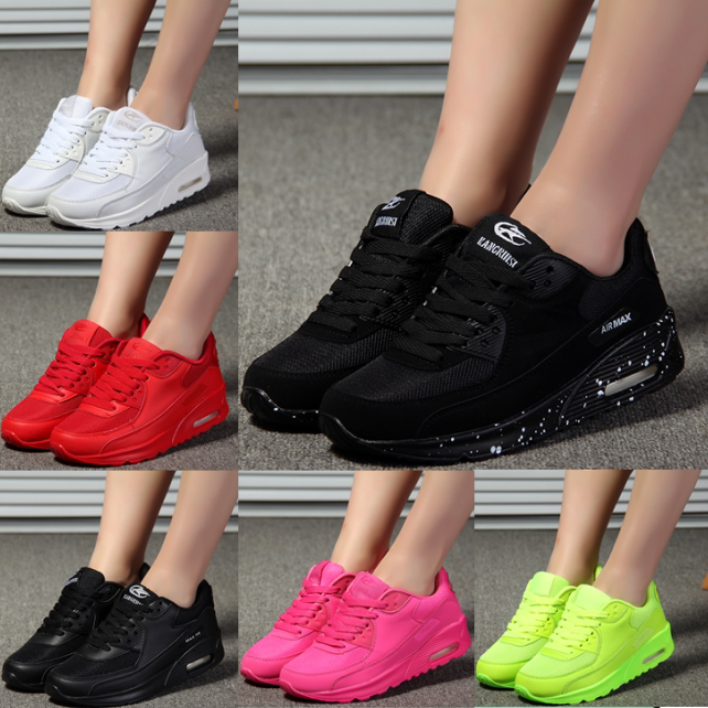 2025 Summer New Sports Shoes for Women, 90 Air-Cushioned Shoes, Korean Style Casual Running Shoes, Student Candy-Colored Versatile Women's Shoes