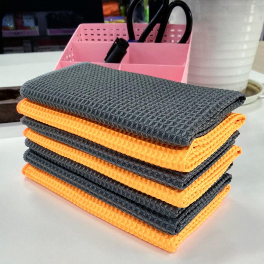 Thickened Overvalued Glass Towel Waffag Towel 40X40 Car Wash Ultrafine Fiber Mesh Towel Pineapple