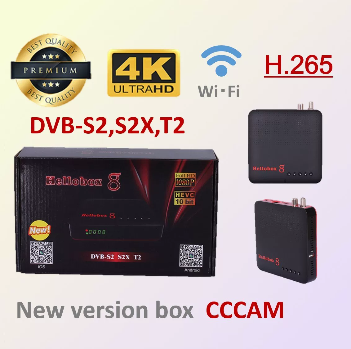 Приемник спутникового ТВ HelloBox 8 DVB-T2 / S2 / S2X с тюнером ТВ