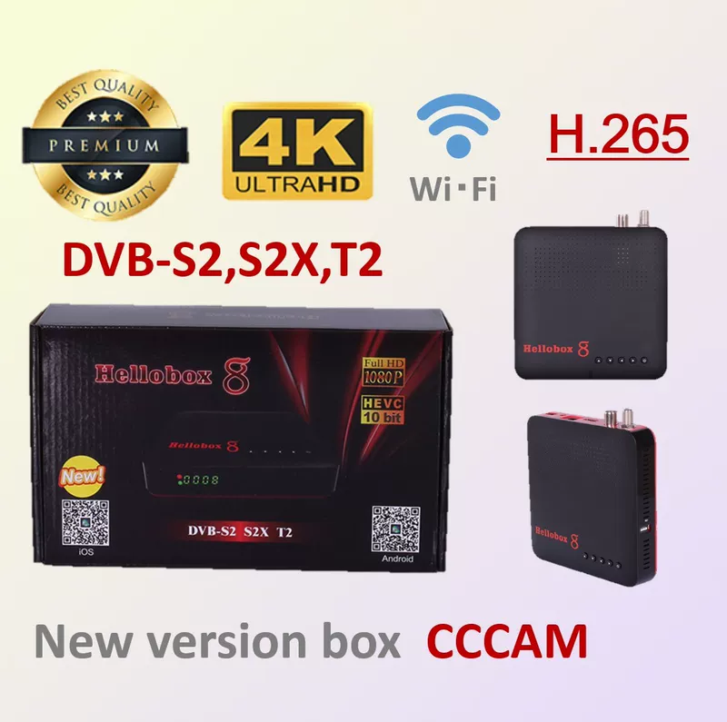 Приемник спутникового ТВ HelloBox 8 DVB-T2 / S2 / S2X с тюнером ТВ