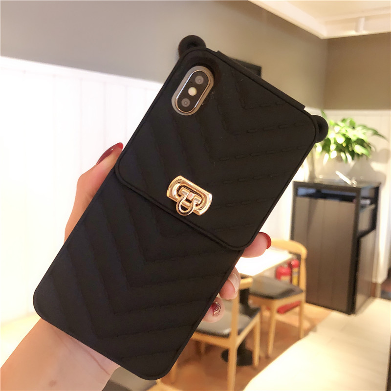 造型 側背手機殼 可愛 蘋果 iPhone 7 4.7吋/plus 5.5吋 掛繩 帶扣 可裝零錢 卡片 防摔矽膠 軟殼