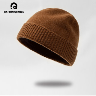 Pure Wool Knitted Hat for Men, Winter Beanie, Versatile Outdoor Cycling Sports Wool Hat, Fashionable Cold Weather Hat, Warm