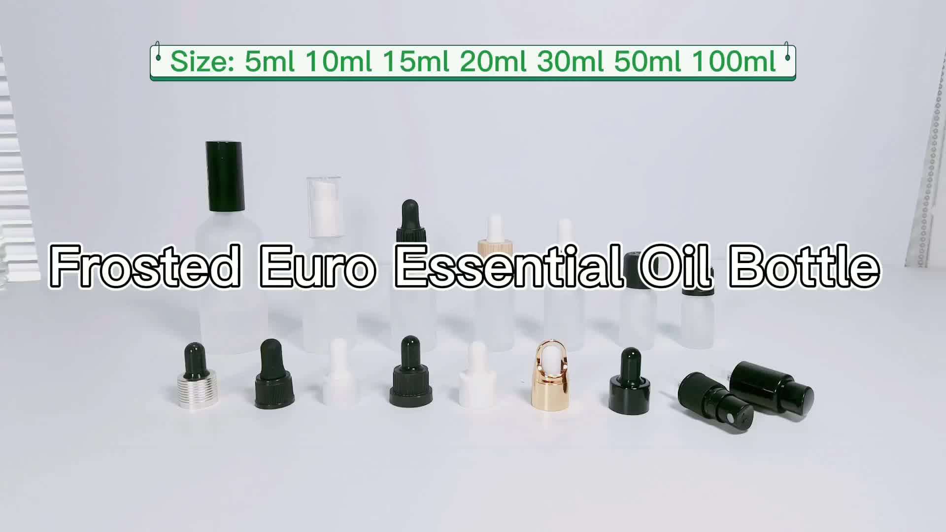 Luxury Frosted Euro Essential Oil Bottle Glass Eye Dropper Bottle 20ml