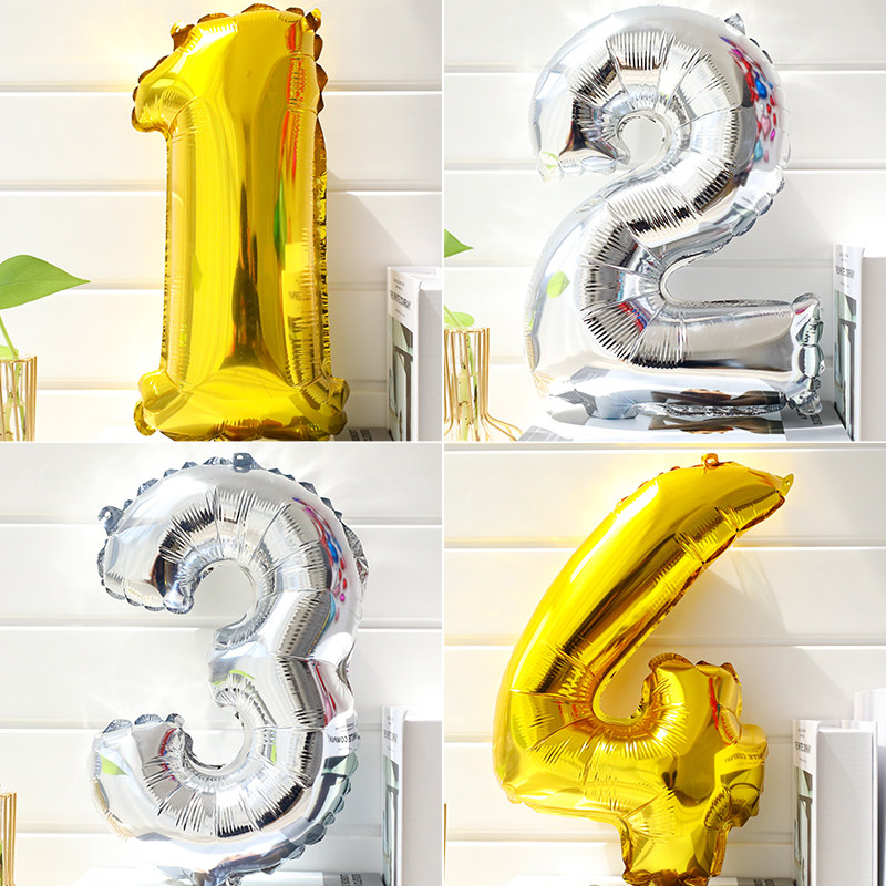 16 inch gold letters thickened aluminum film digital mother wedding room decoration Happy birthday party wedding gifts balloon