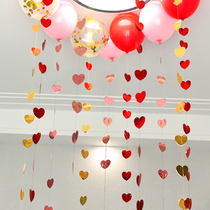 Shopping mall shop decoration romantic wedding birthday balloon heart-shaped pendant pull flower window decoration scene layout