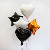 18 Inch Black White Stars Heart Shaped Balloon Birthday Party Arrangement To Blame the Festival Bar KTV Decorative Photo Balloons