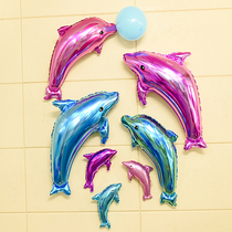 Romantic proposal Dolphin Blue Ocean birthday party one year Hundred Days background decoration wedding wedding balloon decoration