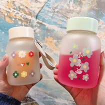 Glass womens net red ins small portable water Cup personality trend fresh Mori cute students Korean Cup