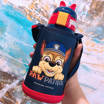 Large capacity Childrens thermos cup with straws dual-purpose water cup girls Male kindergarten baby pupils kettle