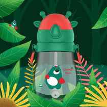 Creative cute baby drink plastic cup kindergarten baby drop resistant belt handle gravity ball children straw water Cup