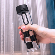 Summer female student glass water cup creative portable simple mini ins Men Outdoor Fresh trend Cup