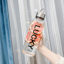 Summer large capacity simple glass mens creative filter bubble fruit flower tea cup outdoor portable student female