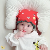 Baby Wig Cap Cute Super Cute Baby Hat Autumn Winter Infant Newborn Girl Gross Line Hat 0 1 Year Old
