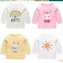 Baby long t-shirt baby breathable blouse summer clip cotton slim fit long sleeve young boy hit bottom boy girl load wave