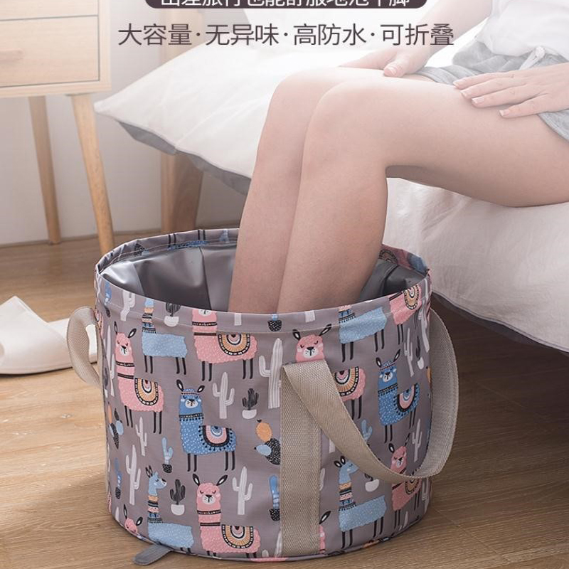 Travel Portable Folding Cascade Water Basin Large Capacity Bubble Foot Bag Outdoor Washbasin Home Wash-footed Instrumental Bucket