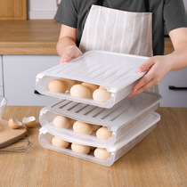 Auto Roll Transparent Egg Tray Storage Box Dispenser Holder