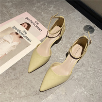 WUXIE Makaron's pointed high heels and thin women's shallow shoes