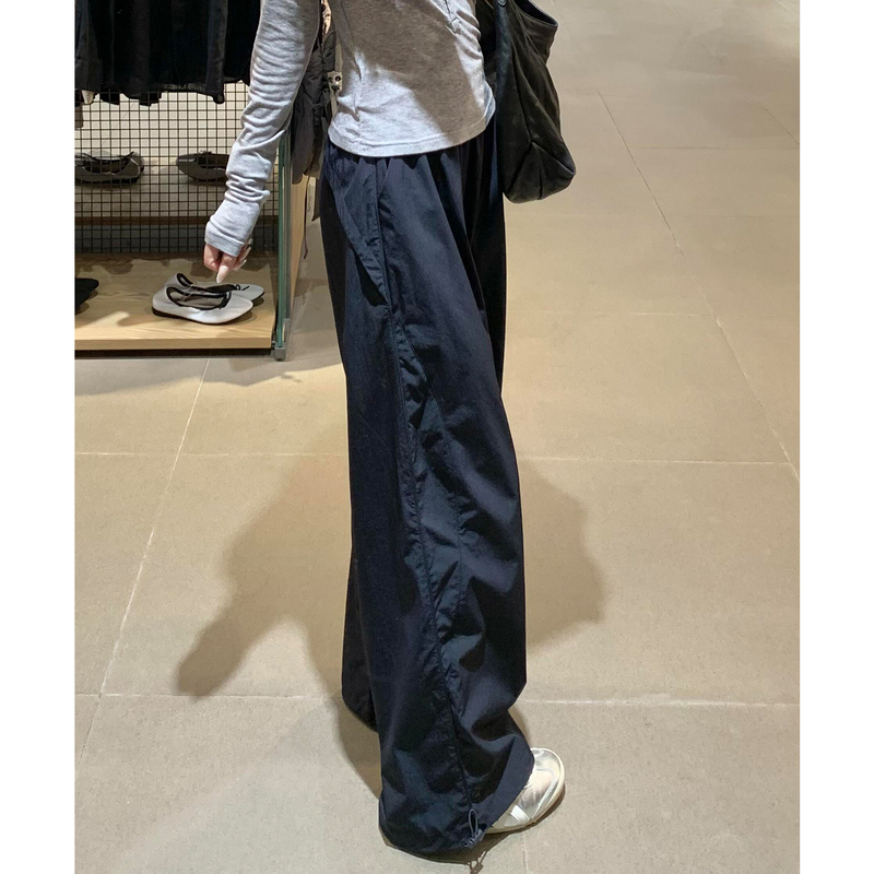 American-Style Work Pants for Women 2026 New Spring and Summer High-Waisted Wide-Leg Pants Ice Silk Petite Quick-Dry Casual Sports Pants