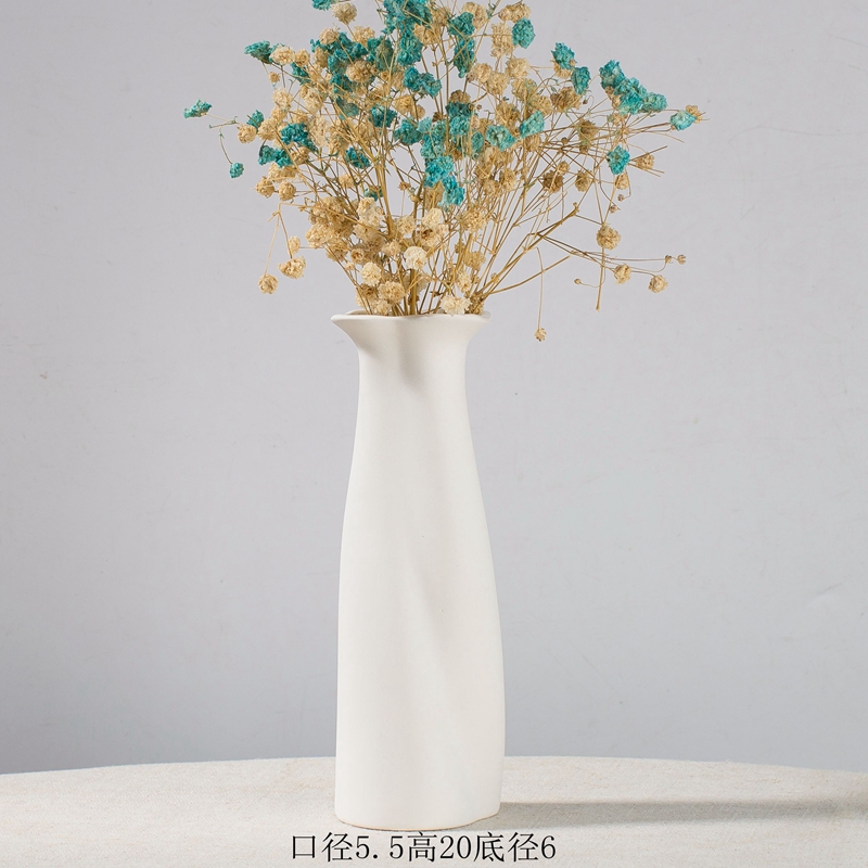 All over the sky star, dried flower vase is I and contracted white small convergent conical north European style bathroom ceramic vases, furnishing articles