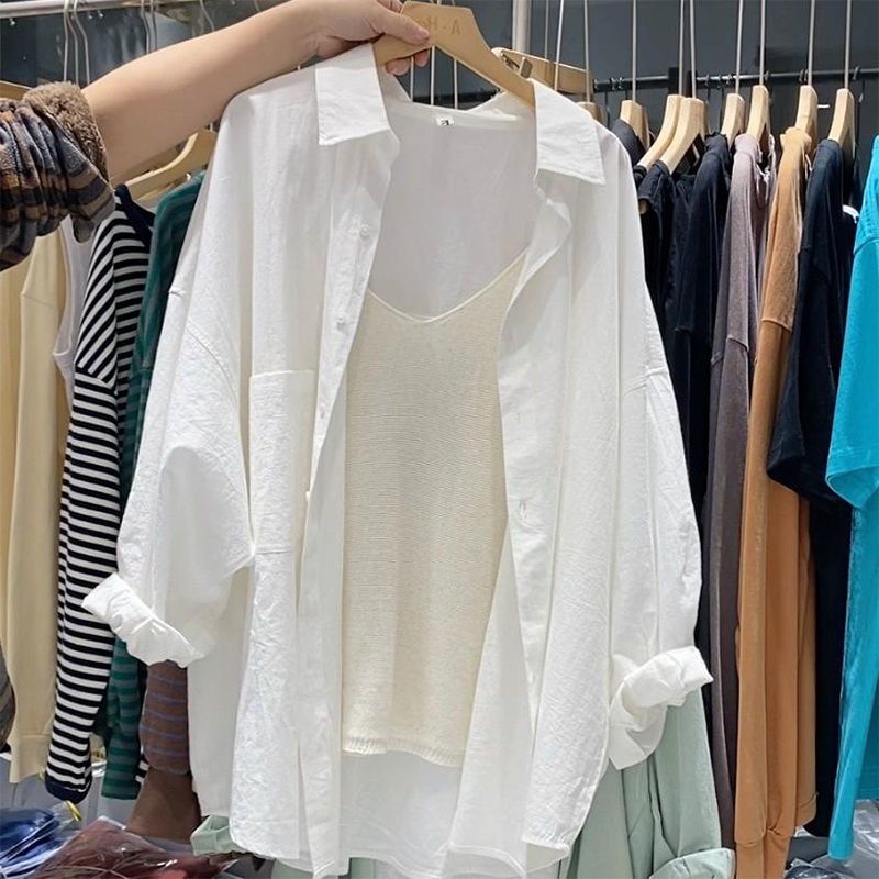 Extra Large Size 150kg Lazy Style White Shirt Jacket High-End French Thin Sun Protection Cardigan Jacket for Women