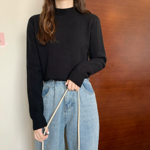 Очень большой приятный телу зимний лонгслив, большой размер, в корейском стиле, в западном стиле, по фигуре, увеличенная толщина