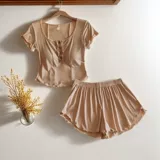 Топ с чашечками, пижама, комбинезон, штаны, набор, милые шорты, размер, короткий рукав