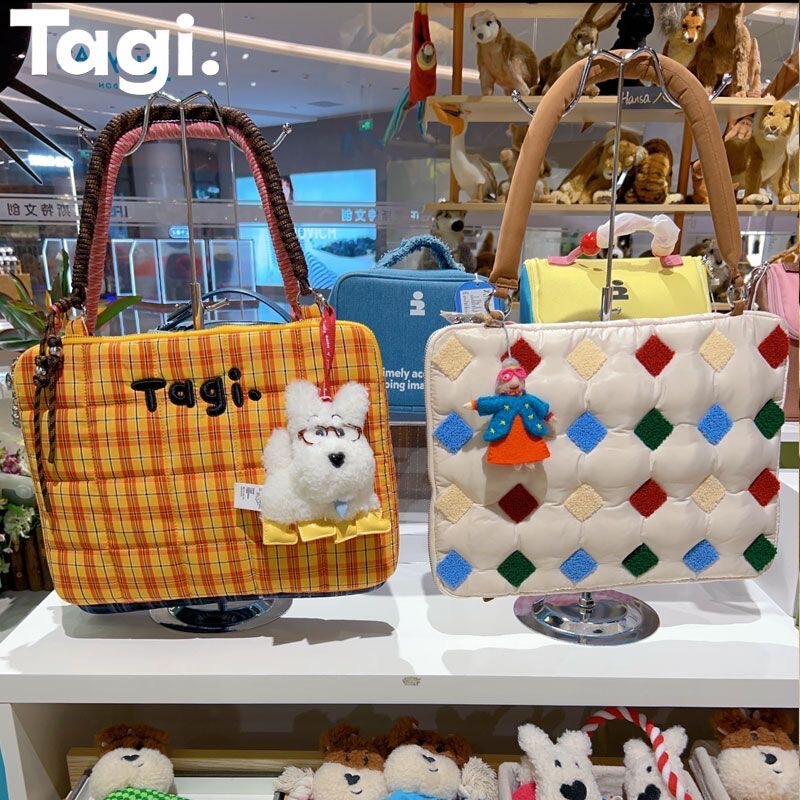 Tagi.Ok Computer Bag Woven with Cotton Filling Embroidered Pillow Anti-Drop Shockproof Single Shoulder Handbag Laptop Bag