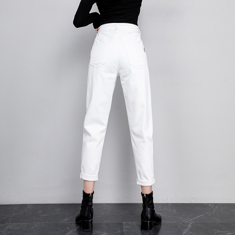 White jeans woman high waist 90% Harun pants 2022 spring autumn new small sub loose straight cylinder old daddy pants 