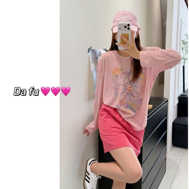 [Dafu]-Monet's Flower Garden Lightly Colored Blurred Floral Sun-Protective Hooded Long-Sleeve Air Conditioning Cover-Up