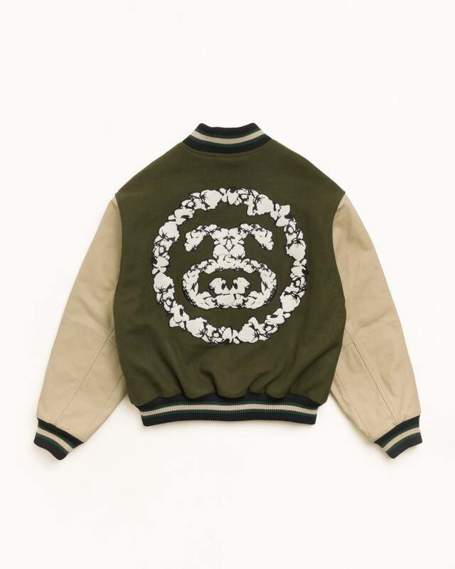In Transit Stussy X Denim Tears Collaboration Wool Baseball Jacket