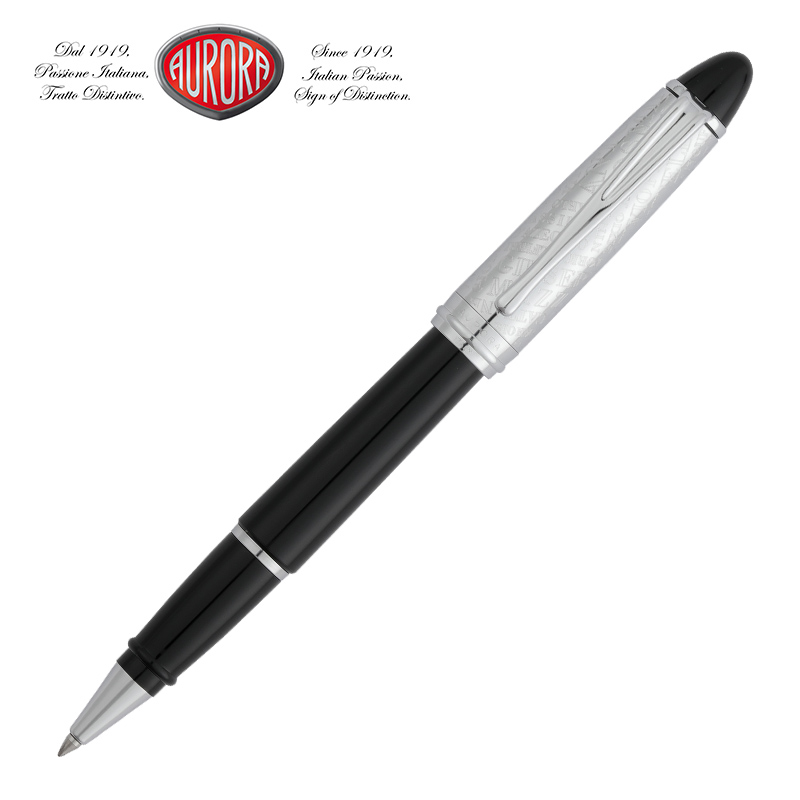 Italy Aurora Aurora orb pen Ipsilon 150th anniversary Resin black rod Chrome pen cap Business men and women signed high-end gift box Birthday gift import