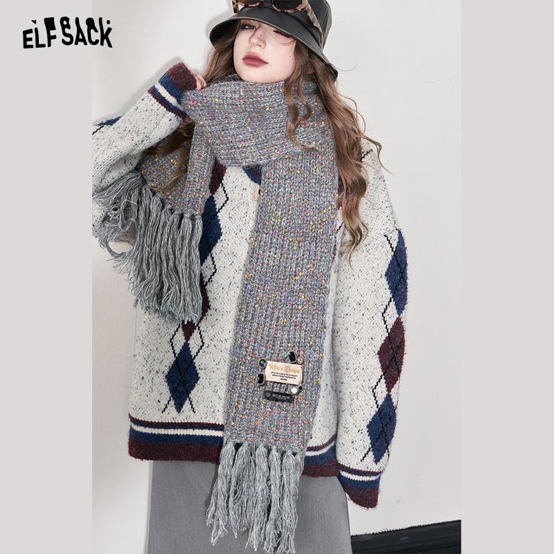 Selfie Pocket Splicing Flow Su Design Sensation Warm Scarves Women 2023 Winter New 100 hitch-Taobao