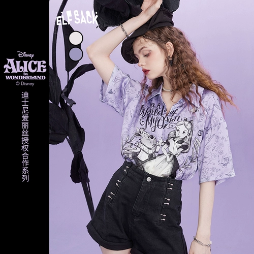 【Модель Alice Co-Brense】 Эльф-мешок/Gelebrating Pocket Printed Рубашка с короткими рукавами, DI