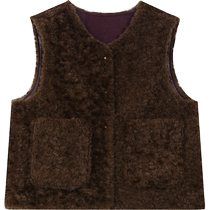Fairys Pocket Fur One-piece Retro Vest Womens 2023 Winter New British Style Design Sleeveless Top