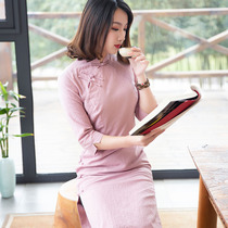 Ya pink cheongsam young models can wear slim plain old Shanghai retro temperament slim skirt