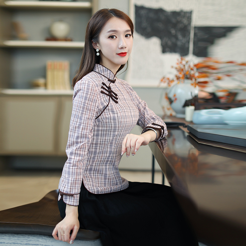 Yanya Trung Quốc phong cách tiểu Tang chiếc váy sườn xám Han ăn mặc cô gái trẻ váy Phật housesuit Vintage thiền váy