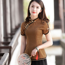 Yan Ya Tang costume female Chinese style slim cheongsam top slim feminine costume tea serving the national style womens clothing