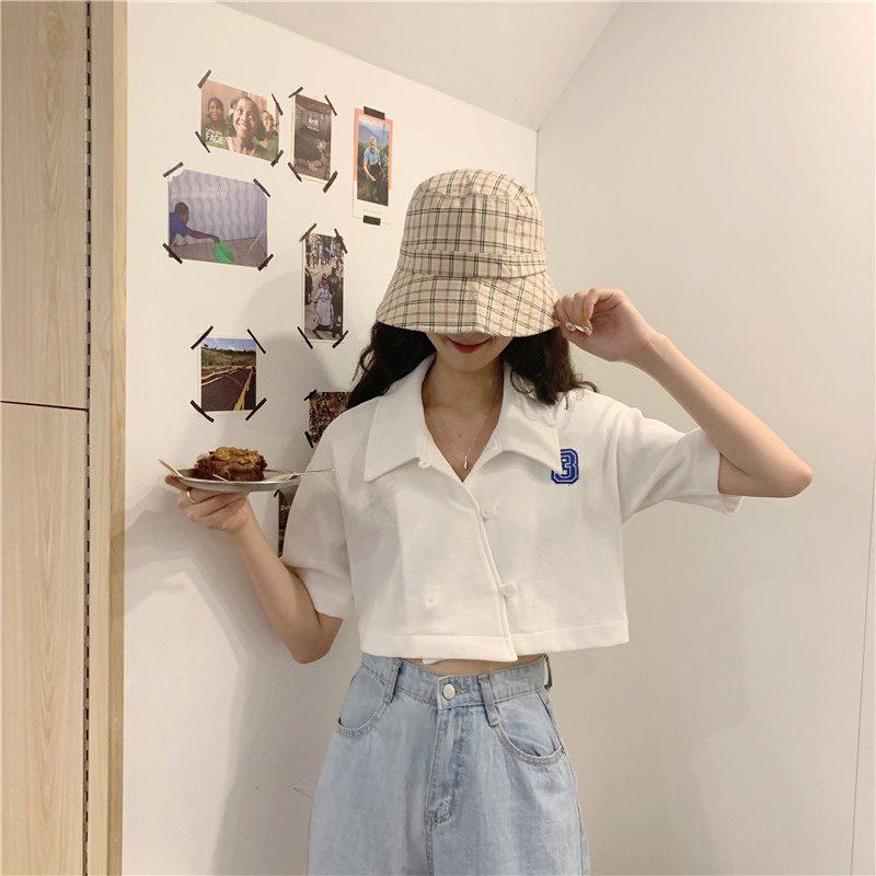 Summer coat 2022 Han Edition new loose and lumbar short - sleeved POLO shirt with white short - sleeved t - shirt