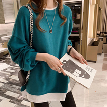 Sweatshirt Womens loose Korean version Spring and autumn 2022 New spring autumn and lazy wind fake two blouses female coat Chains Chains