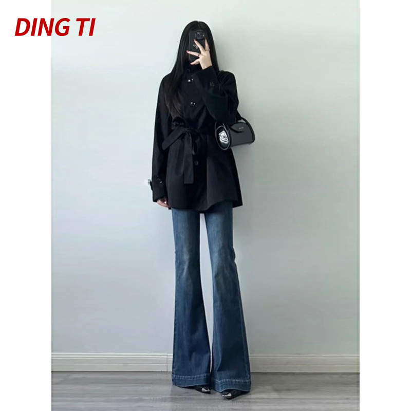 Retro Slim-Fit High-Waisted Flared Jeans for Women, New Spring Style Bell-Bottom Pants to Pair with High Heels
