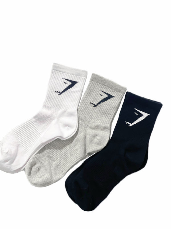 Unisex Shark Cotton Socks, Sweat-Absorbent, Breathable, Seamless Towel Bottom, Fitness Sports Long Socks, Mid-Calf Socks