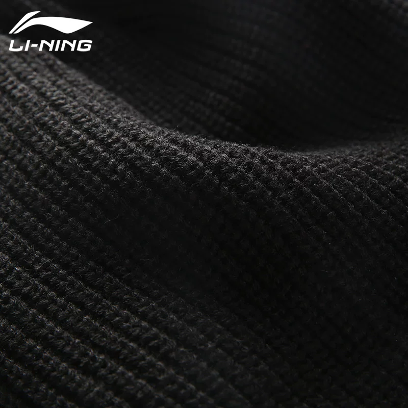 Li Ning, демисезонная шерстяная трендовая зимняя антистатическая вязаная шапка с капюшоном