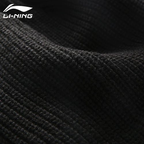Li Ning, демисезонная вязаная шапка с капюшоном, шерстяная трендовая зимняя антистатическая удерживающая тепло кепка