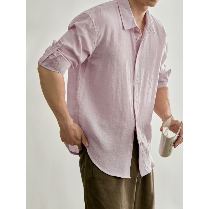 Luud Relaxed and Casual Style Lapel Shirt for Men, Refreshing Colofit Adjustable Long-Sleeved Linen Blend Shirt Luud Relaxed and Casual Style Lapel Shirt for Men, Refreshing Colofit Adjustable Long-Sleeved Linen Blend Shirt