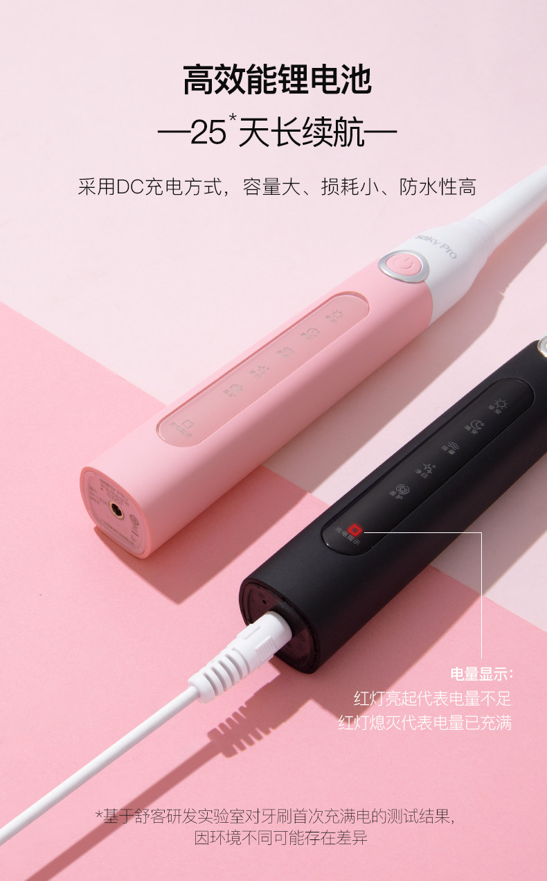 舒客 全自动声波电动牙刷 5种清洁模式 36000次/分钟 图7