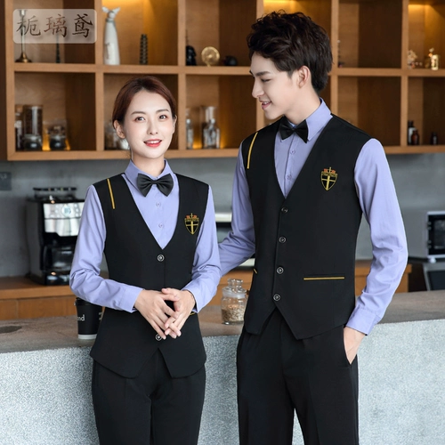 Бар официант Работая одежда мужская длинная -насыщенная писатель