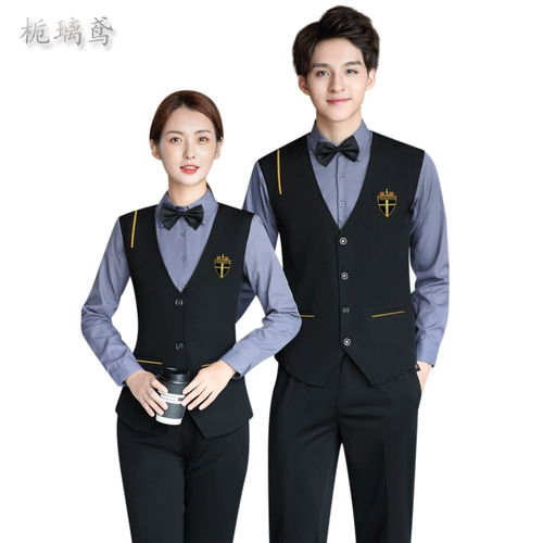 Бар официант Работая одежда мужская длинная -насыщенная писатель