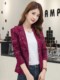 Wine red suit jacket women's 2022 spring and autumn new slim fit temperament print short small suit women's top