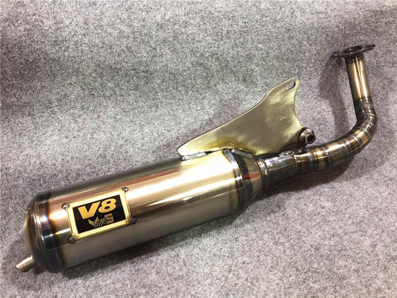 Suitable for mountain leaves JOG50 ZR EVO JOG90 Taiwan V8 modified exhaust pipe 11 knoe manually